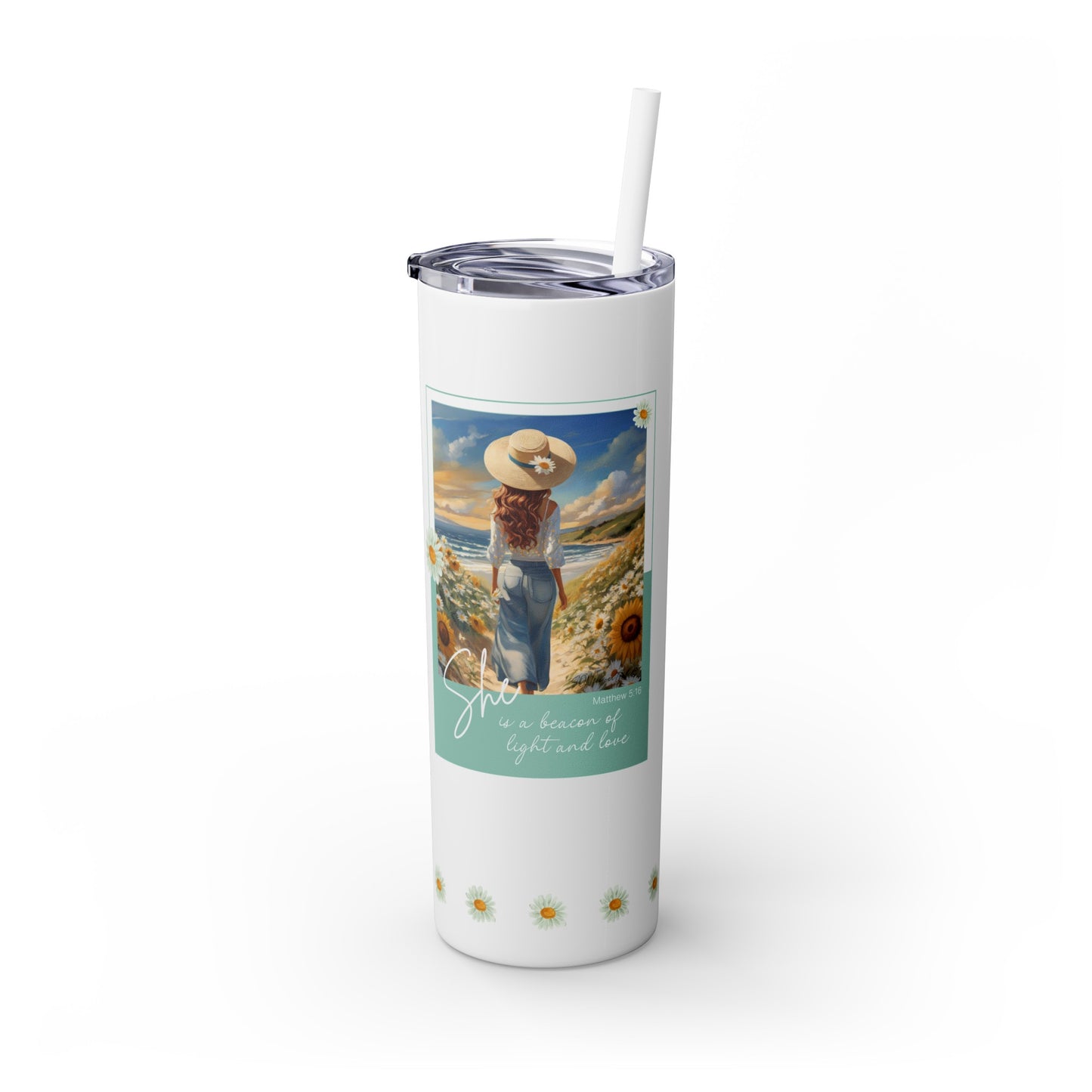 Light & Love - #2 - Skinny Tumbler with Straw, 20oz