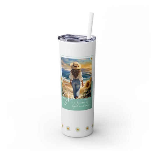 Light & Love - #7 - Skinny Tumbler with Straw, 20oz