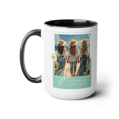 Light & Love - Two-Tone Coffee Mugs, 15oz