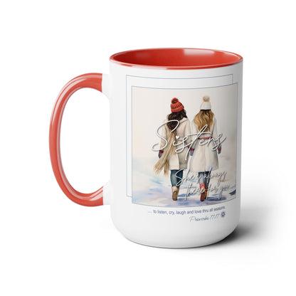 SISTERS (Style 6) - Two-Tone Coffee Mugs, 15oz