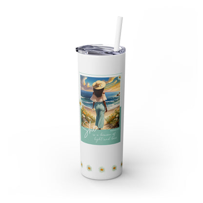 Light & Love - #3 - Skinny Tumbler with Straw, 20oz