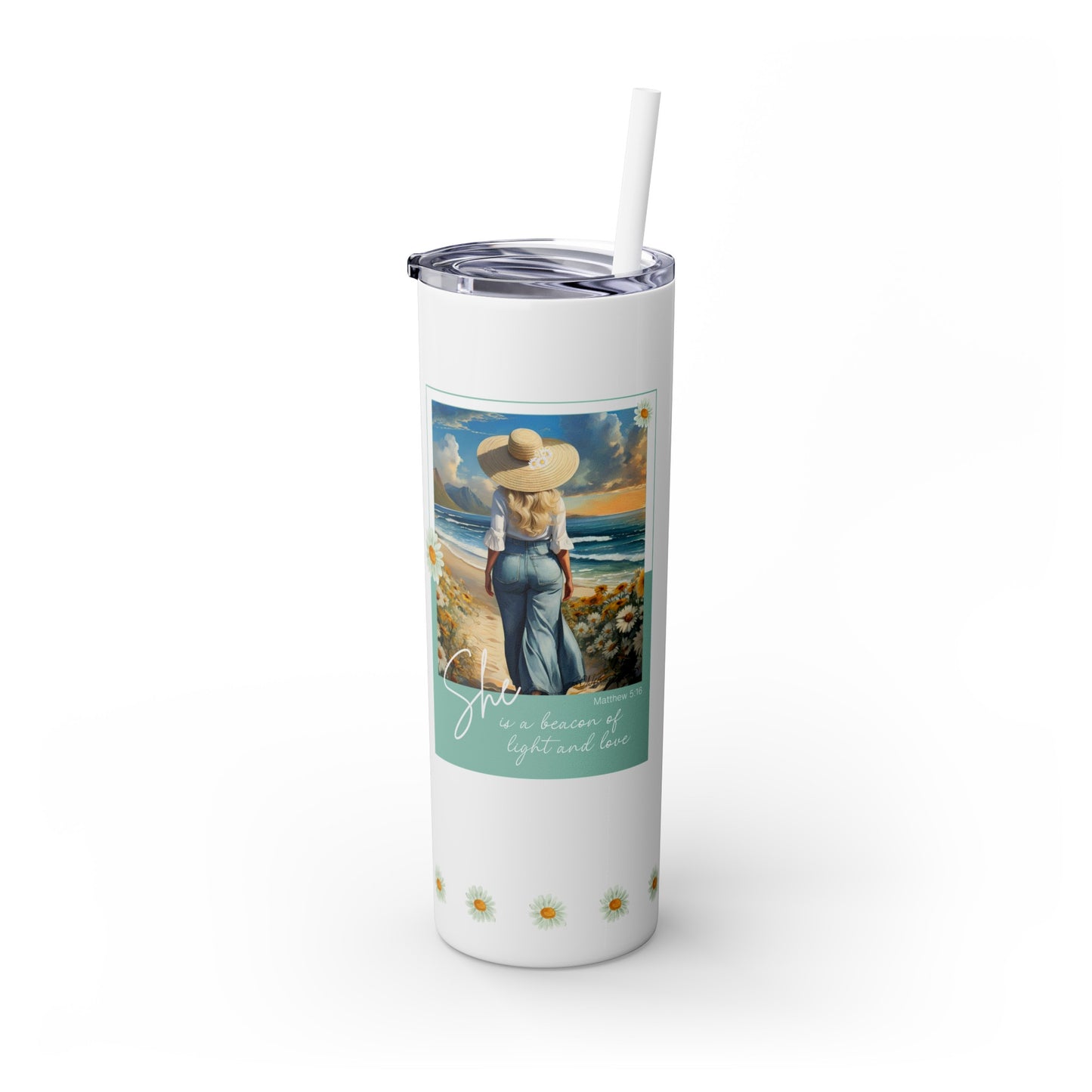 Light & Love - #6 - Skinny Tumbler with Straw, 20oz