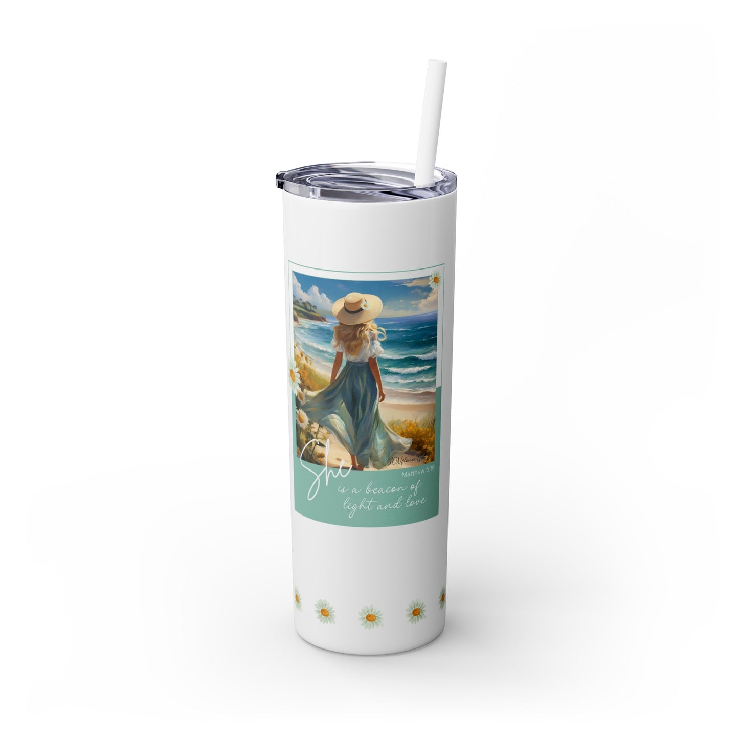 Light & Love - #4 - Skinny Tumbler with Straw, 20oz