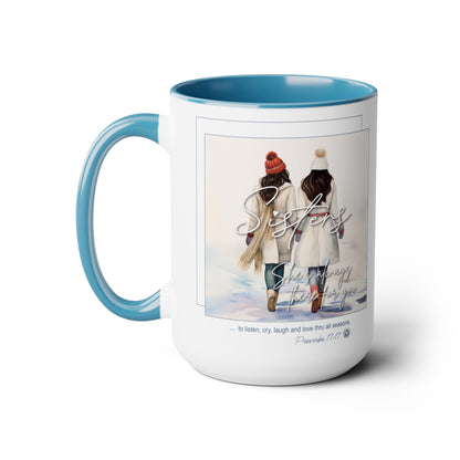 SISTERS (Style 4) - Two-Tone Coffee Mugs, 15oz