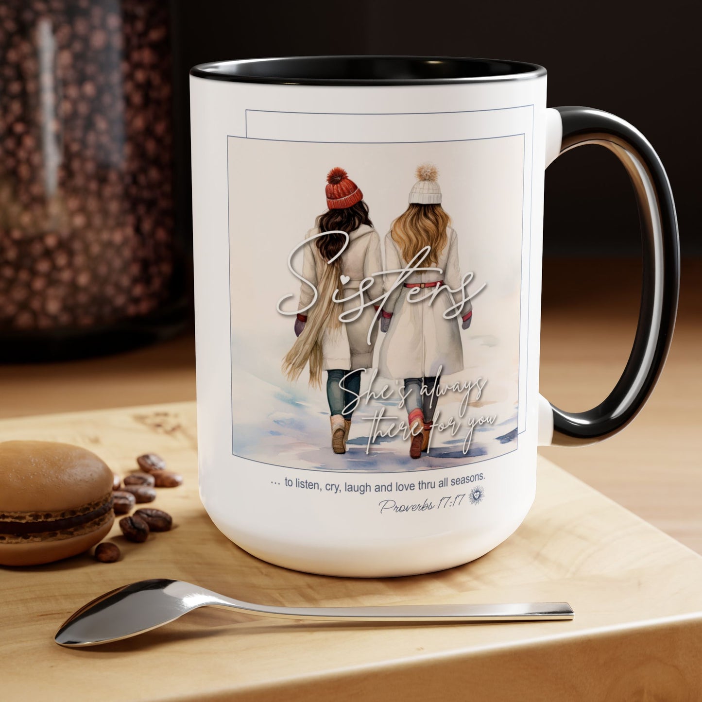 SISTERS (Style 6) - Two-Tone Coffee Mugs, 15oz