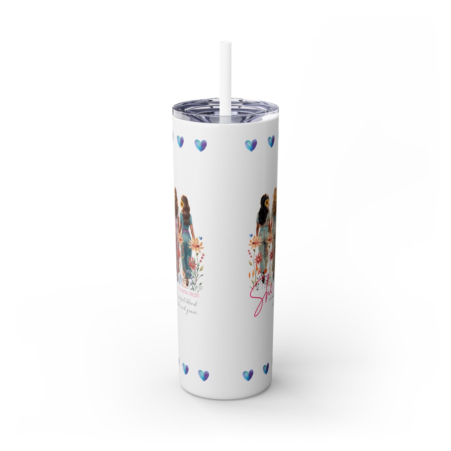 Fortitude & Grace - Skinny Tumbler with Straw, 20oz