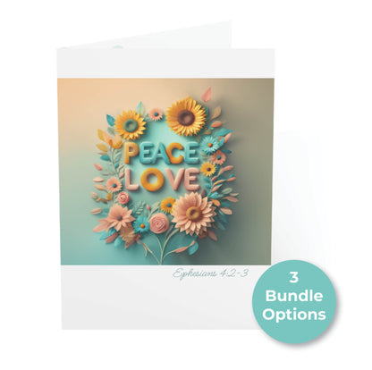 Peace & Love (Style 1) - 5x7 Greeting Cards (10, 30, and 50pcs)